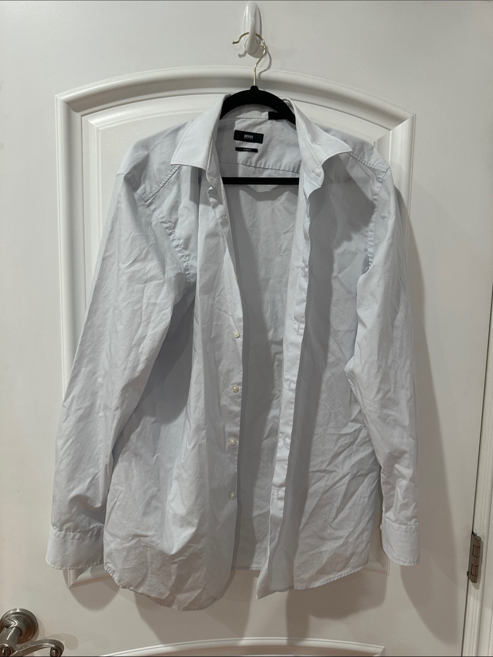 BOSS Men's White Button-Front Dress Shirt - Spread Collar